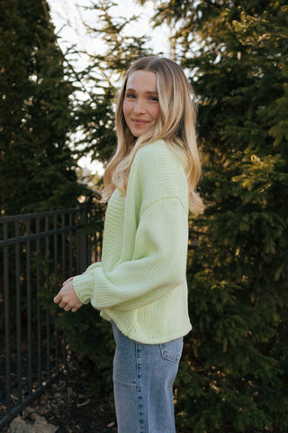 Open Front Cardigan, Green