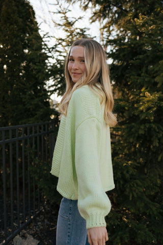 Open Front Cardigan, Green
