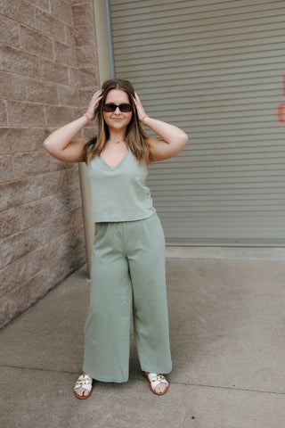 Sloane V Neck Tank, Avocado by Z Supply