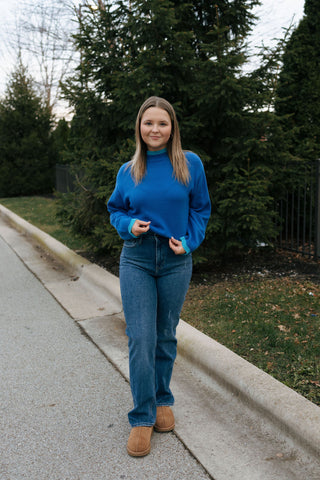 Blue Trim Sweater *final sale