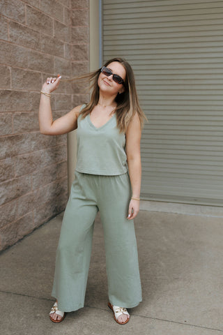 Sloane V Neck Tank, Avocado by Z Supply
