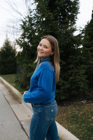 Blue Trim Sweater *final sale
