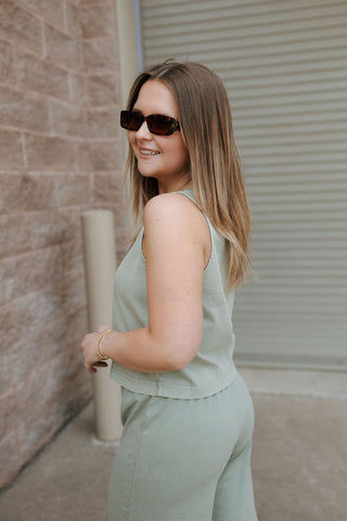 Sloane V Neck Tank, Avocado by Z Supply