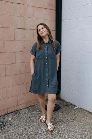 June Dress, Charcoal
