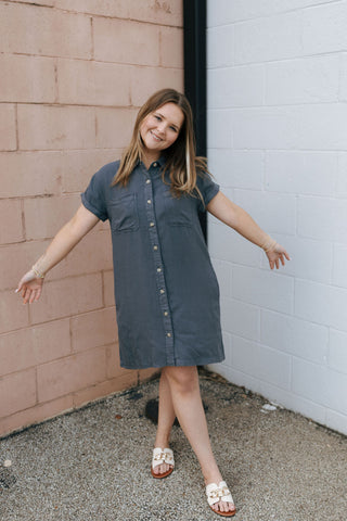 June Dress, Charcoal