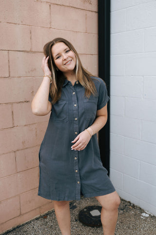 June Dress, Charcoal
