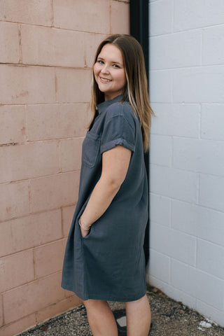 June Dress, Charcoal