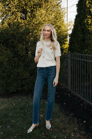 Fruit Embroidered Sweater *final sale