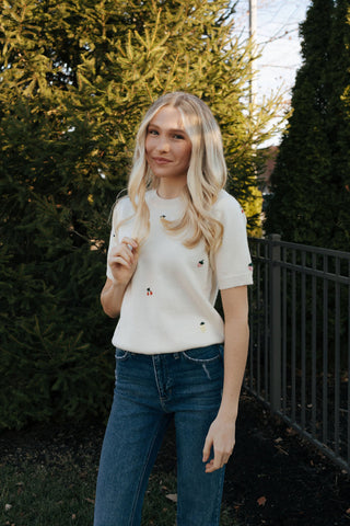 Fruit Embroidered Sweater *final sale
