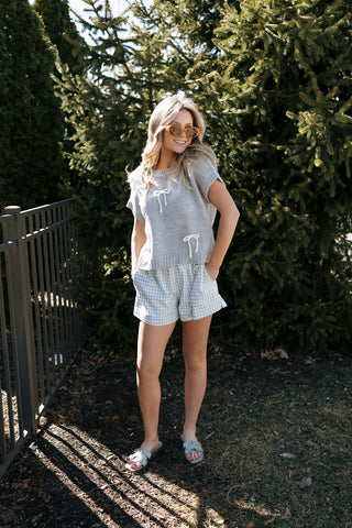 Gingham Plaid Shorts, Green