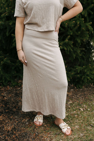 Delavine Textured Midi Skirt, Parchment by Z Supply