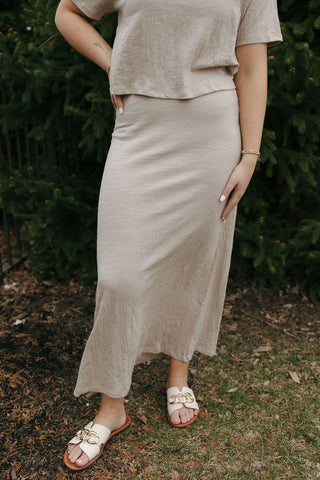 Delavine Textured Midi Skirt, Parchment by Z Supply