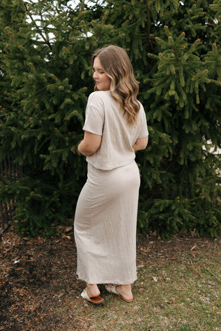 Delavine Textured Midi Skirt, Parchment by Z Supply