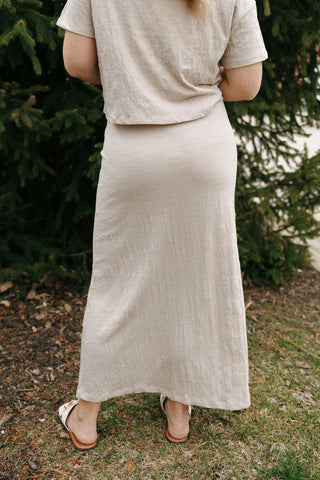 Delavine Textured Midi Skirt, Parchment by Z Supply