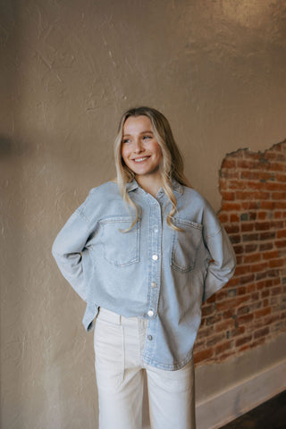All Day Knit Denim Jacket, Washed Denim by Z Supply - The Red Thread Boutique