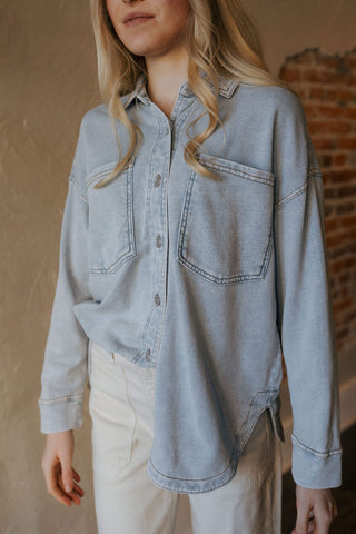 All Day Knit Denim Jacket, Washed Denim by Z Supply - The Red Thread Boutique