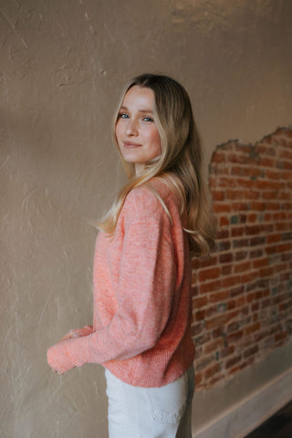 Button Front Cardigan, Peach