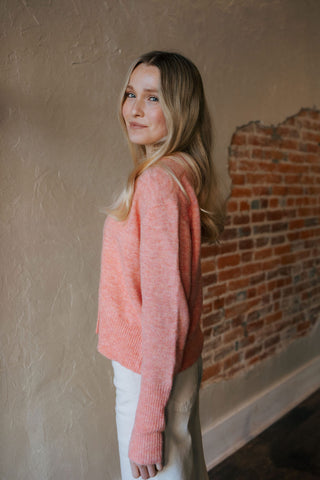 Button Front Cardigan, Peach