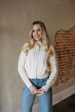 Hemingway Cable Cardigan, Sea Salt by Z Supply
