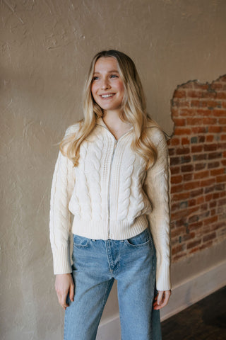 Hemingway Cable Cardigan, Sea Salt by Z Supply