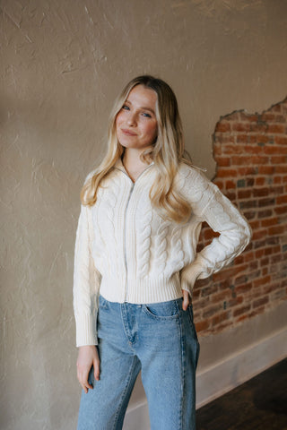 Hemingway Cable Cardigan, Sea Salt by Z Supply