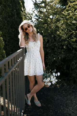 Tie Shoulder Floral Dress