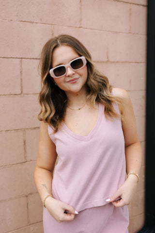 Sloane V Neck Tank, Pink Smoke by Z Supply