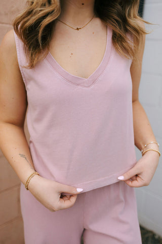 Sloane V Neck Tank, Pink Smoke by Z Supply