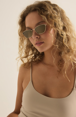 Catwalk Sunglasses by Z Supply, Gold-Bronze