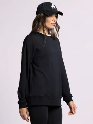 Martina Oversized Crew, Black *final sale