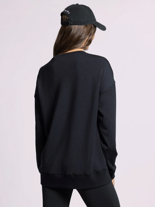 Martina Oversized Crew, Black *final sale