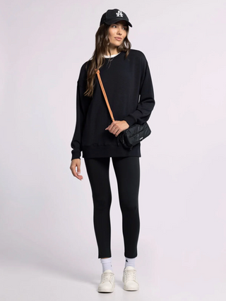 Martina Oversized Crew, Black *final sale