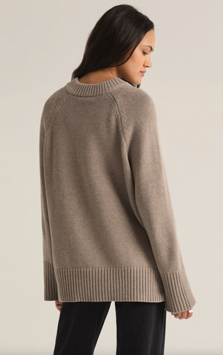 Boulevard V Neck Sweater, Taupe by Z Supply