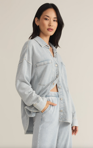 All Day Knit Denim Jacket, Washed Denim by Z Supply - The Red Thread Boutique