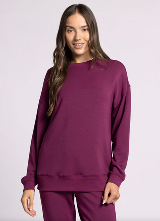 Martina Oversized Crew, Purple Potion *final sale