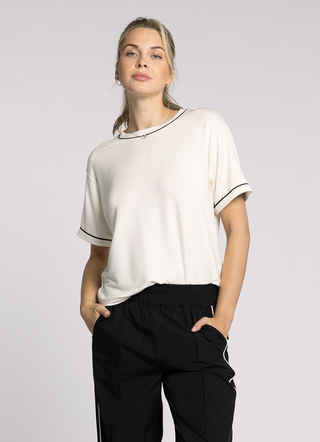 Annie Tee, Vanilla/Black *final sale*