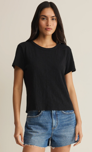 Z Supply Junie Slub Tee, Black - The Red Thread Boutique