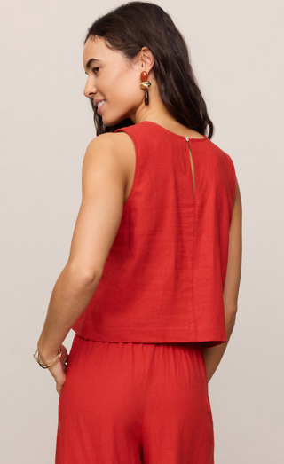 Z Supply Sloane Linen Top, Chilipepper