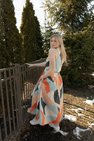 Abstract Color Maxi Dress - The Red Thread Boutique