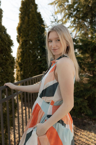 Abstract Color Maxi Dress - The Red Thread Boutique