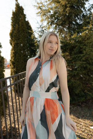 Abstract Color Maxi Dress - The Red Thread Boutique