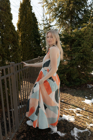 Abstract Color Maxi Dress - The Red Thread Boutique