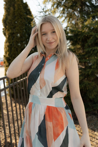 Abstract Color Maxi Dress - The Red Thread Boutique