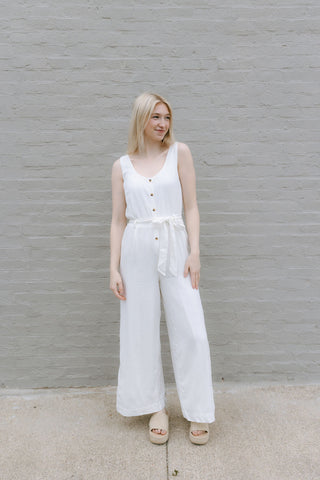 Adler Linen Jumpsuit, White by Z Supply *final sale - The Red Thread Boutique