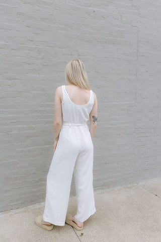 Adler Linen Jumpsuit, White by Z Supply *final sale - The Red Thread Boutique