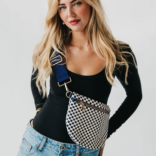 Westlyn Woven Bum Bag, Checkered Blush