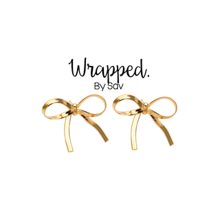 Girly Bow Studs: Yellow Gold