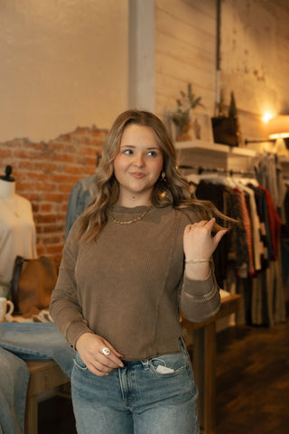 Angel Mini Thermal Top, Suede by Z Supply *final sale* - The Red Thread Boutique