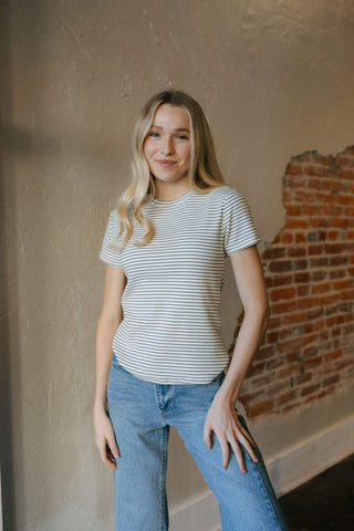 Annie Tee, Cream Navy - The Red Thread Boutique