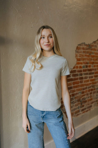 Annie Tee, Cream Navy - The Red Thread Boutique